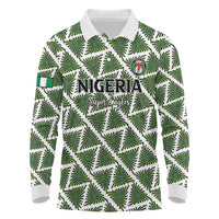Custom Nigeria Football Long Sleeve Polo Shirt Come On Super Eagles - Wonder Print Shop