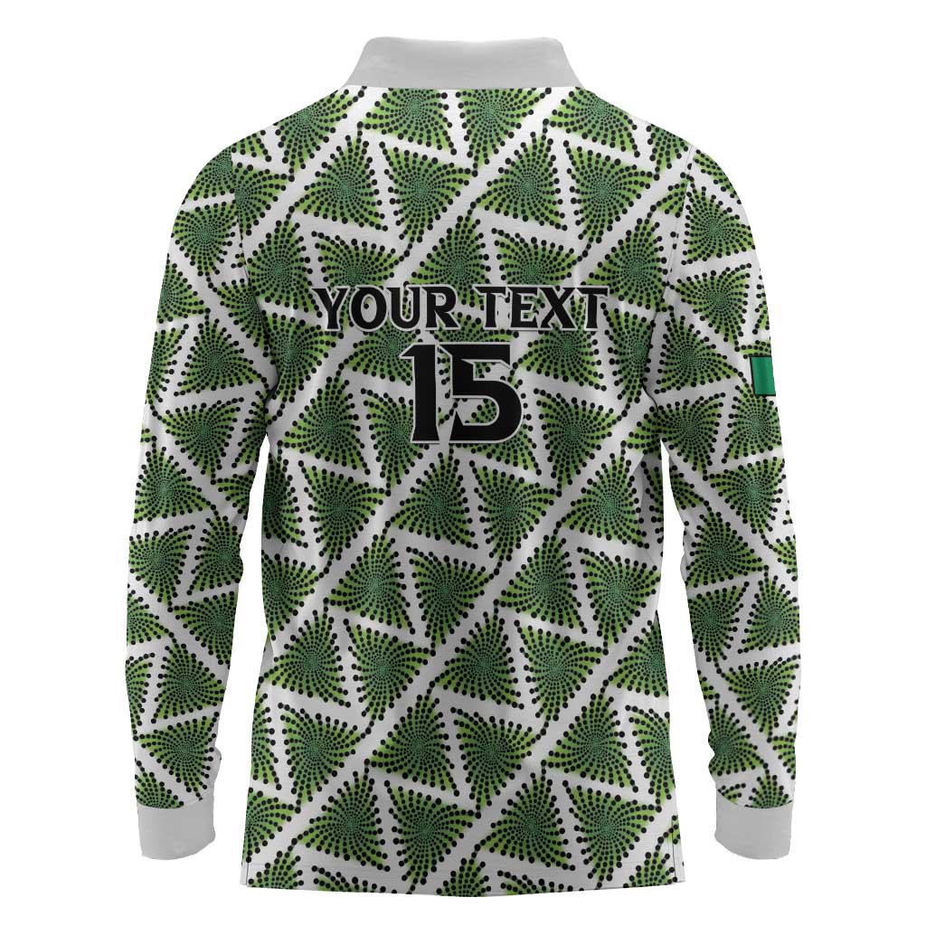 Custom Nigeria Football Long Sleeve Polo Shirt Come On Super Eagles - Wonder Print Shop
