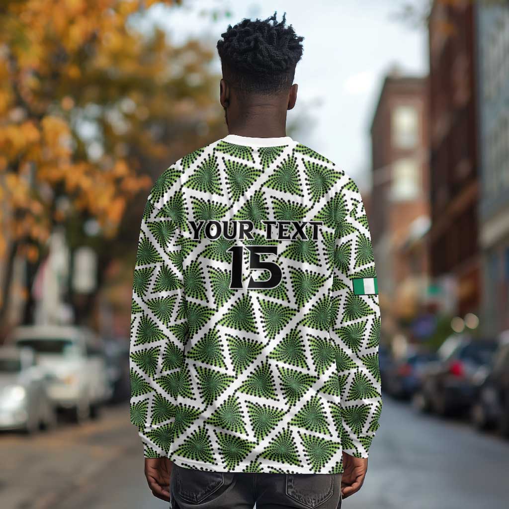 Custom Nigeria Football Long Sleeve Shirt Come On Super Eagles - Wonder Print Shop