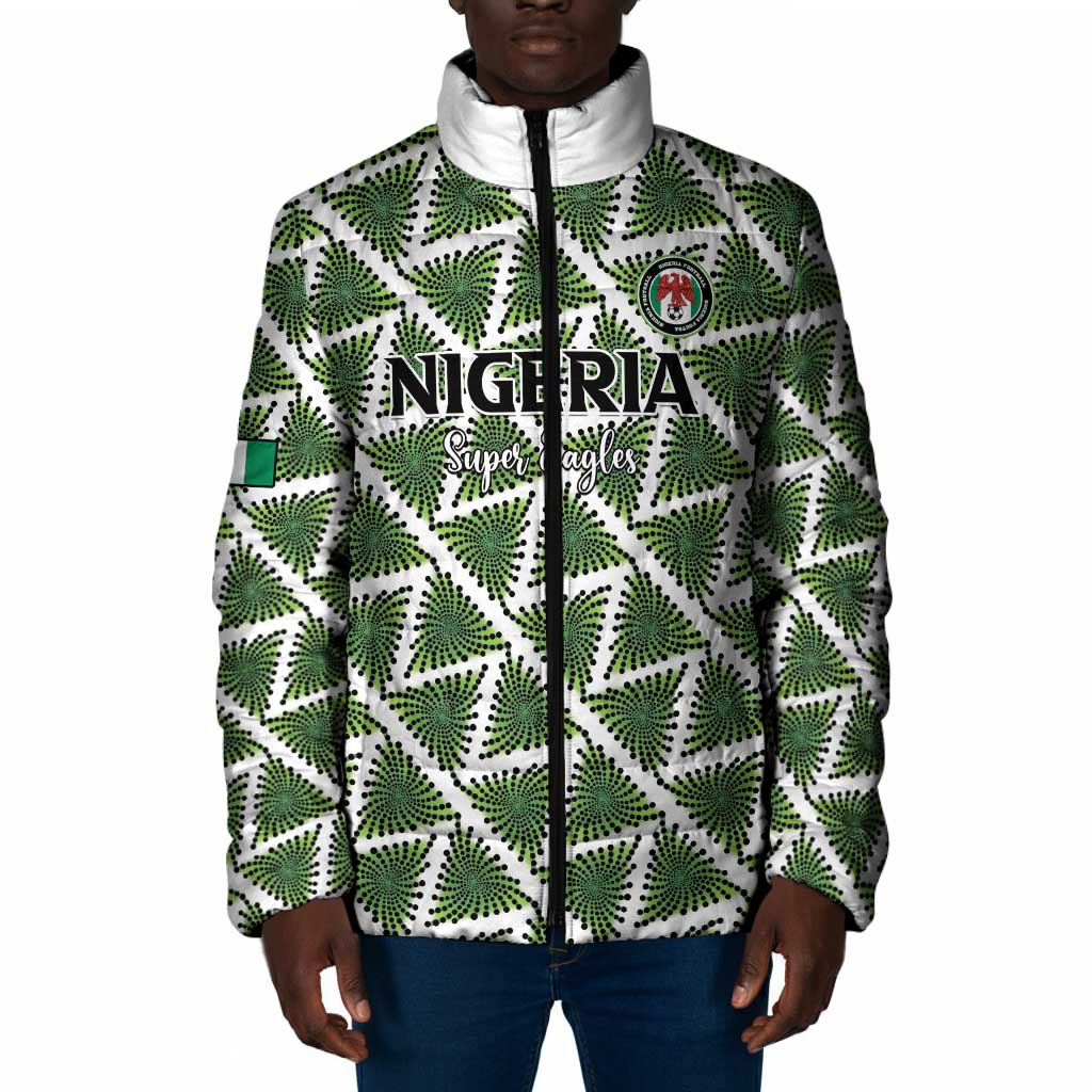 Custom Nigeria Football Padded Jacket Come On Super Eagles - Wonder Print Shop