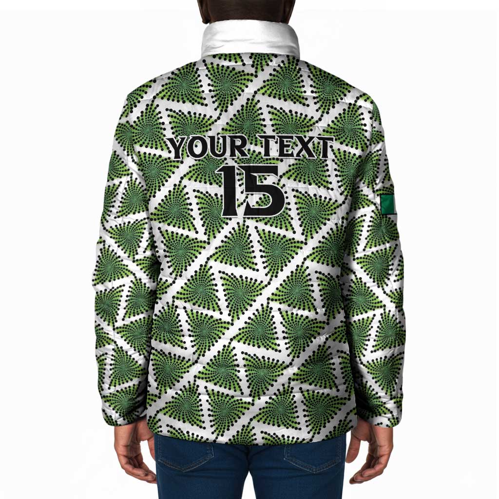 Custom Nigeria Football Padded Jacket Come On Super Eagles - Wonder Print Shop