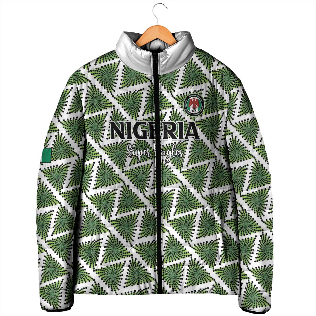 Custom Nigeria Football Padded Jacket Come On Super Eagles - Wonder Print Shop