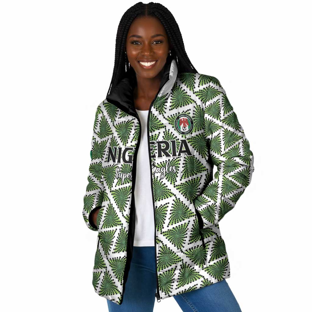 Custom Nigeria Football Padded Jacket Come On Super Eagles - Wonder Print Shop