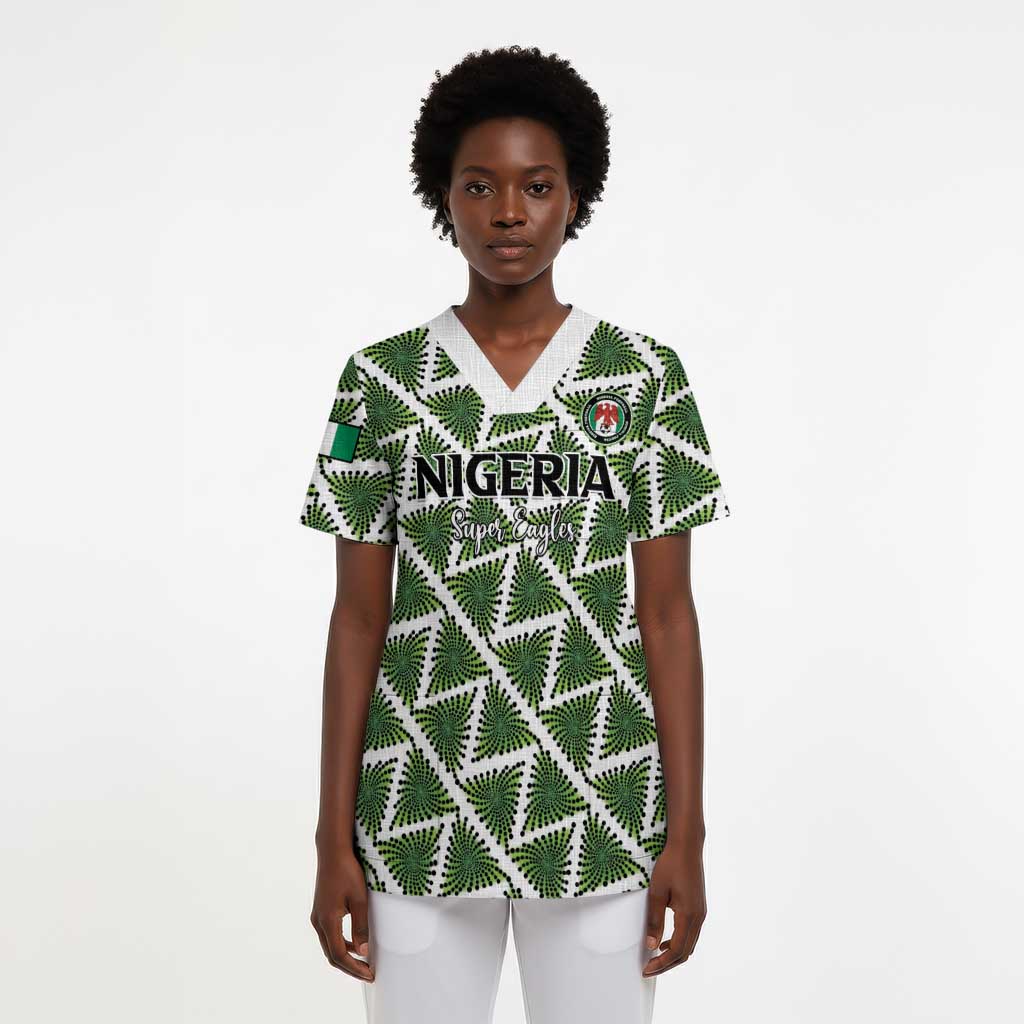 Custom Nigeria Football Scrub Top Come On Super Eagles - Wonder Print Shop