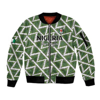 Custom Nigeria Football Sleeve Zip Bomber Jacket Come On Super Eagles - Wonder Print Shop