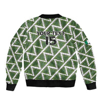 Custom Nigeria Football Sleeve Zip Bomber Jacket Come On Super Eagles - Wonder Print Shop