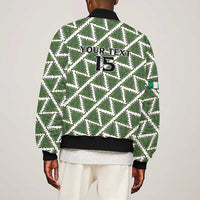 Custom Nigeria Football Sleeve Zip Bomber Jacket Come On Super Eagles - Wonder Print Shop
