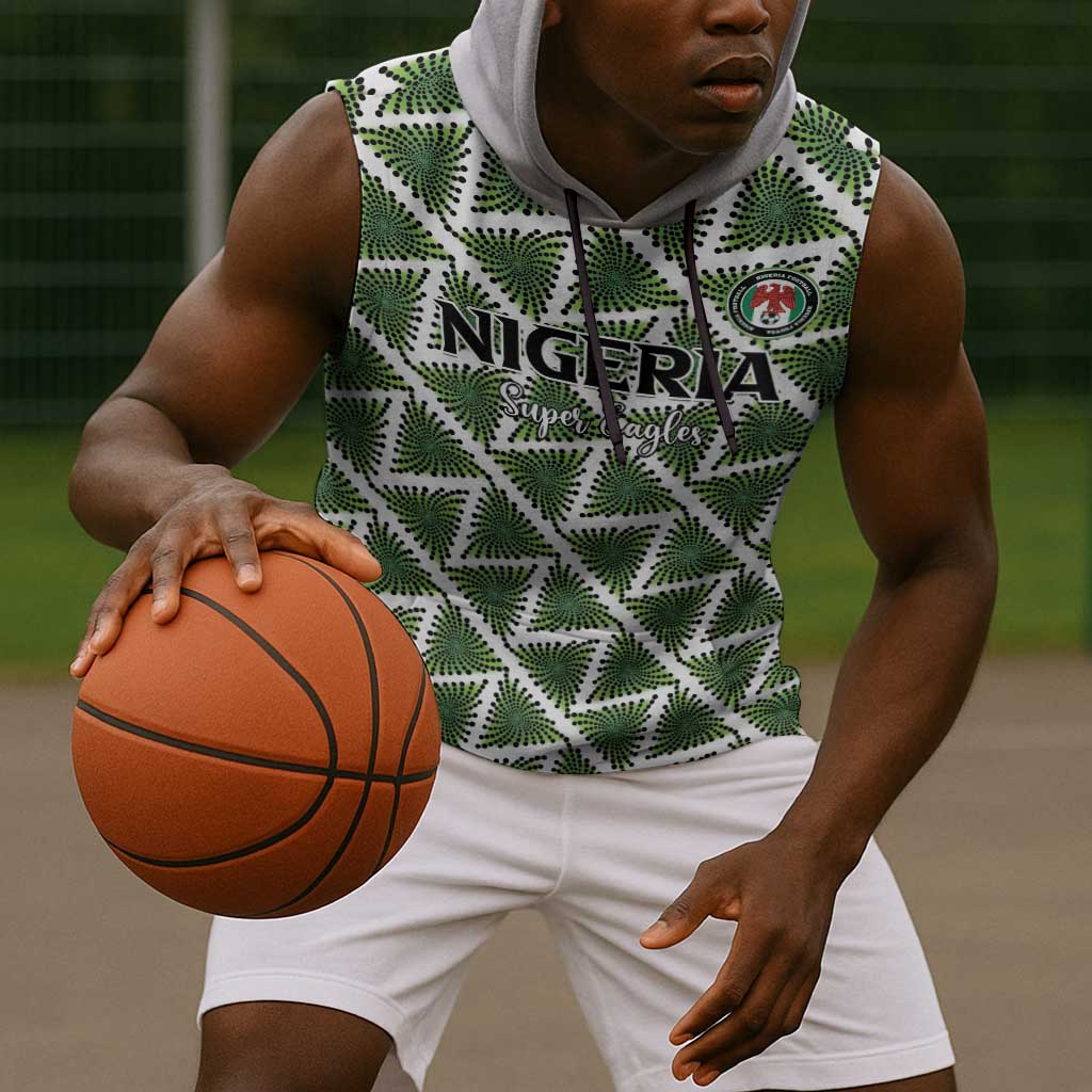 Custom Nigeria Football Sleeveless Hoodie Come On Super Eagles - Wonder Print Shop