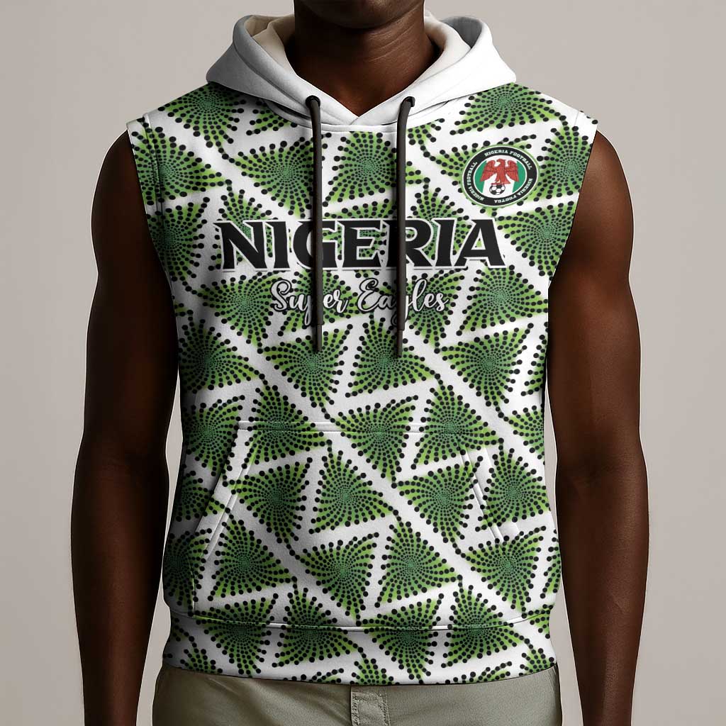 Custom Nigeria Football Sleeveless Hoodie Come On Super Eagles - Wonder Print Shop