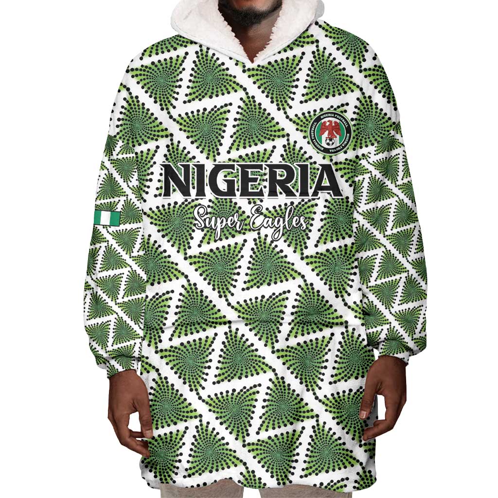 Custom Nigeria Football Wearable Blanket Hoodie Come On Super Eagles - Wonder Print Shop