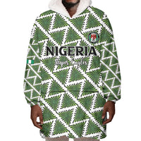 Custom Nigeria Football Wearable Blanket Hoodie Come On Super Eagles - Wonder Print Shop