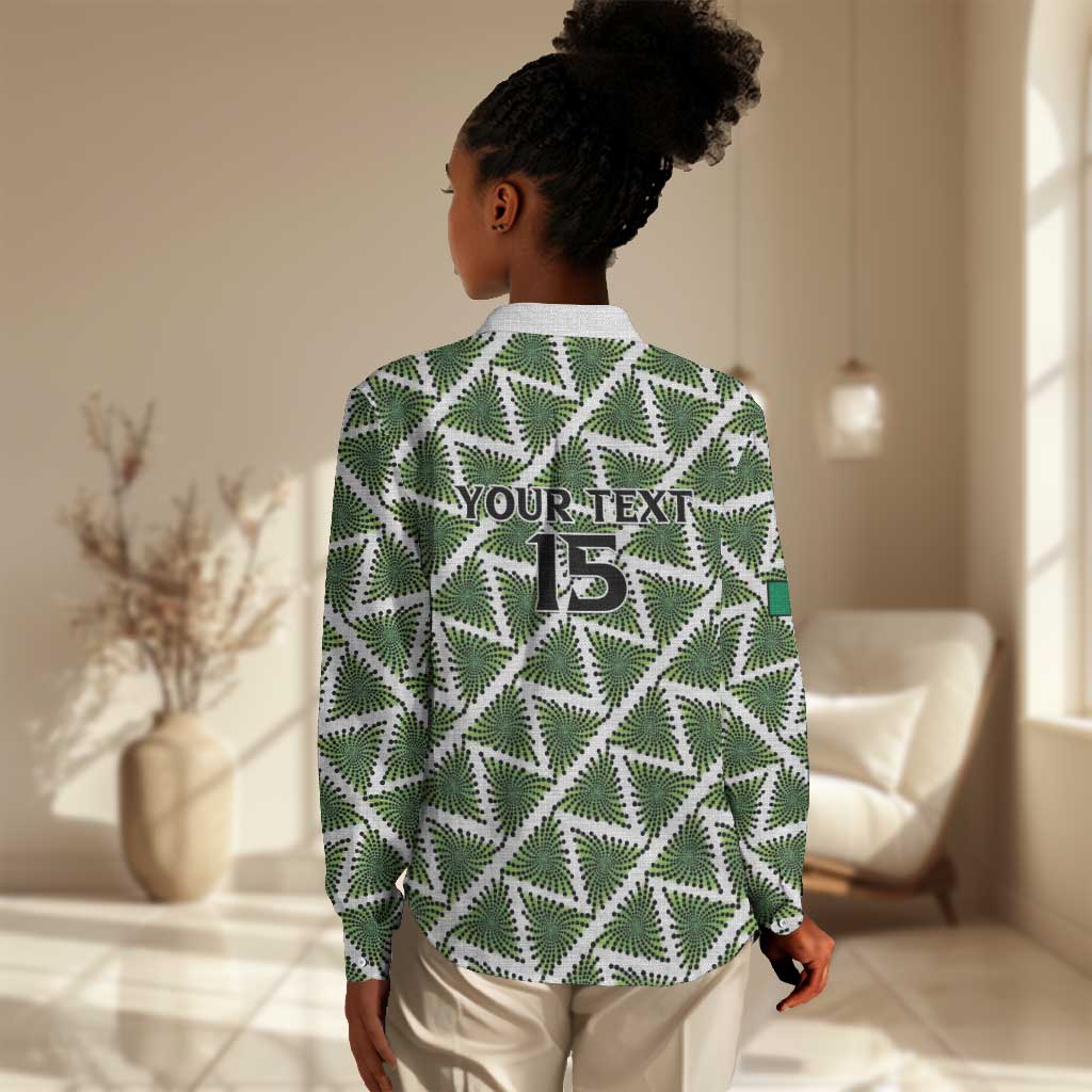 Custom Nigeria Football Women Casual Shirt Come On Super Eagles - Wonder Print Shop