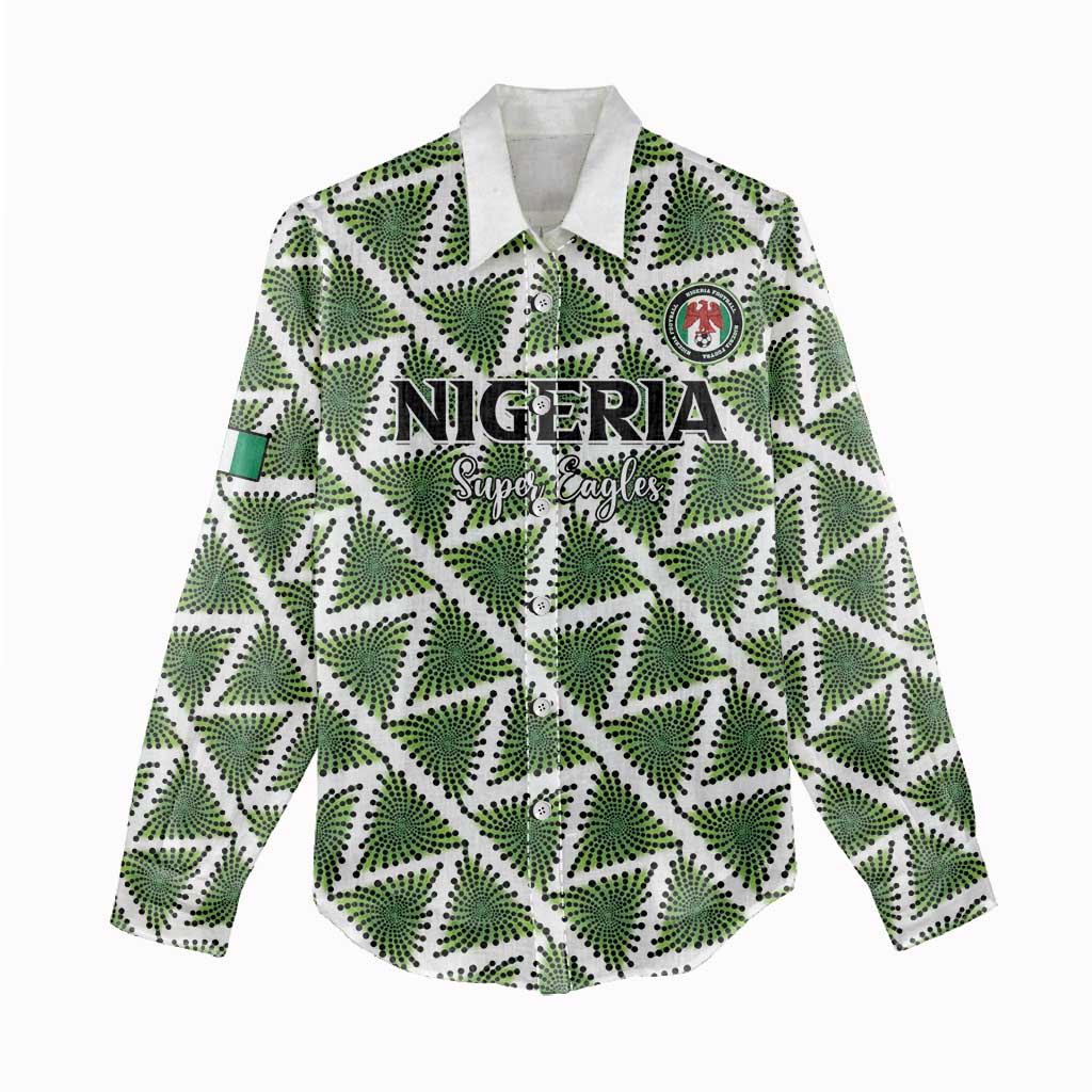 Custom Nigeria Football Women Casual Shirt Come On Super Eagles - Wonder Print Shop