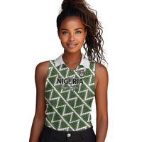 Custom Nigeria Football Women Sleeveless Polo Shirt Come On Super Eagles - Wonder Print Shop