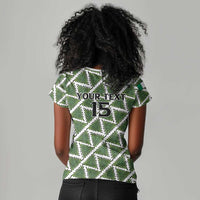 Custom Nigeria Football Women V-Neck T-Shirt Come On Super Eagles LT15