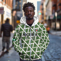 Custom Nigeria Football Zip Hoodie Come On Super Eagles - Wonder Print Shop