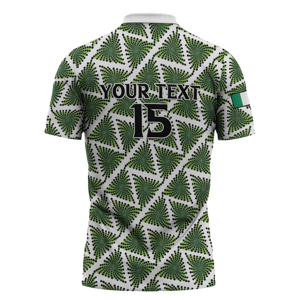 Custom Nigeria Football Zipper Polo Shirt Come On Super Eagles - Wonder Print Shop