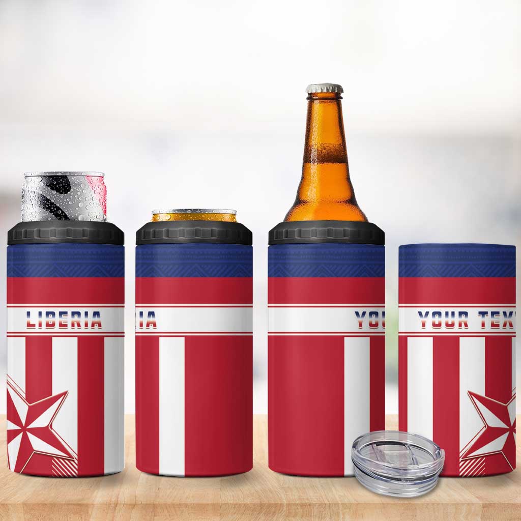 Custom Liberia Football 4 in 1 Can Cooler Tumbler Go Lone Stars