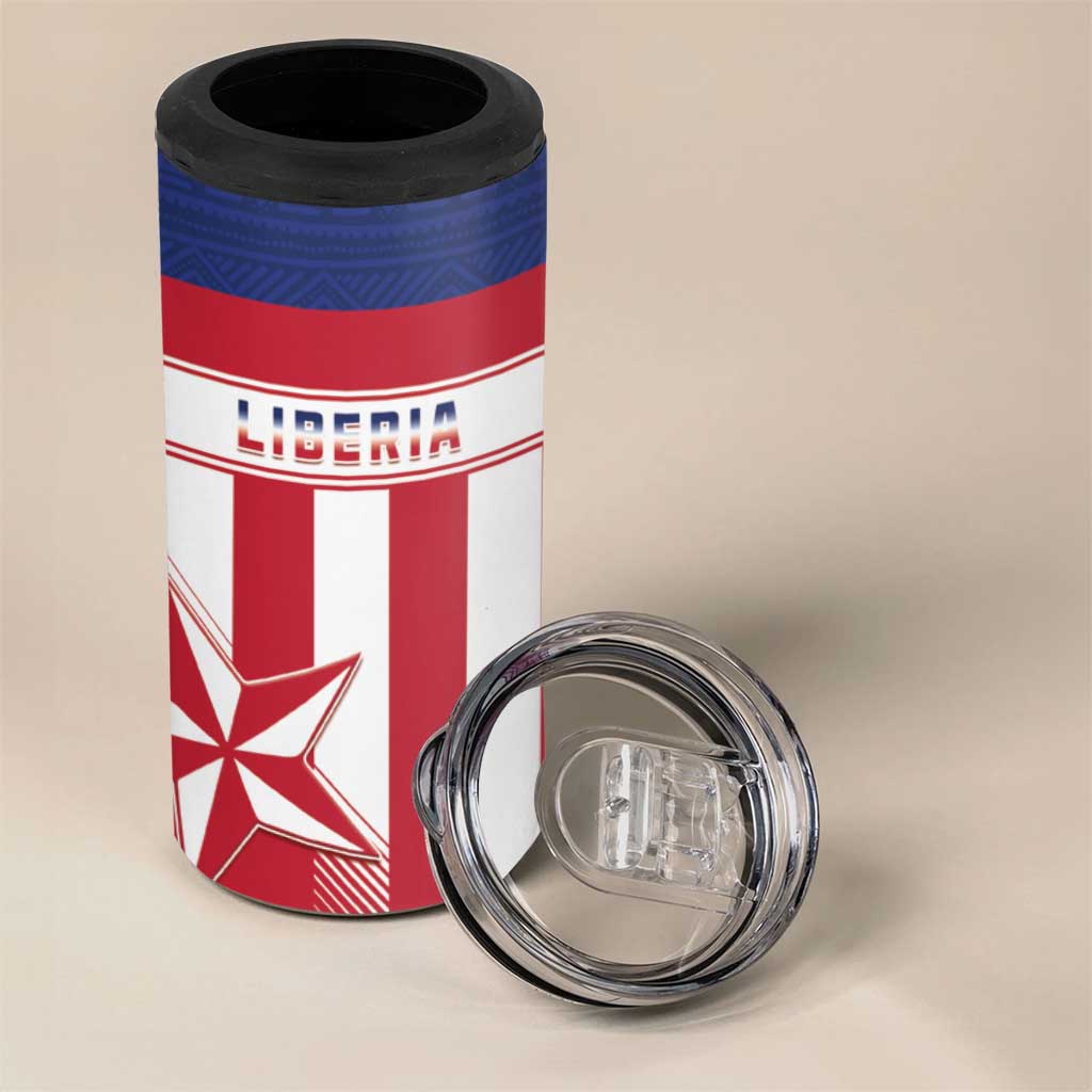 Custom Liberia Football 4 in 1 Can Cooler Tumbler Go Lone Stars