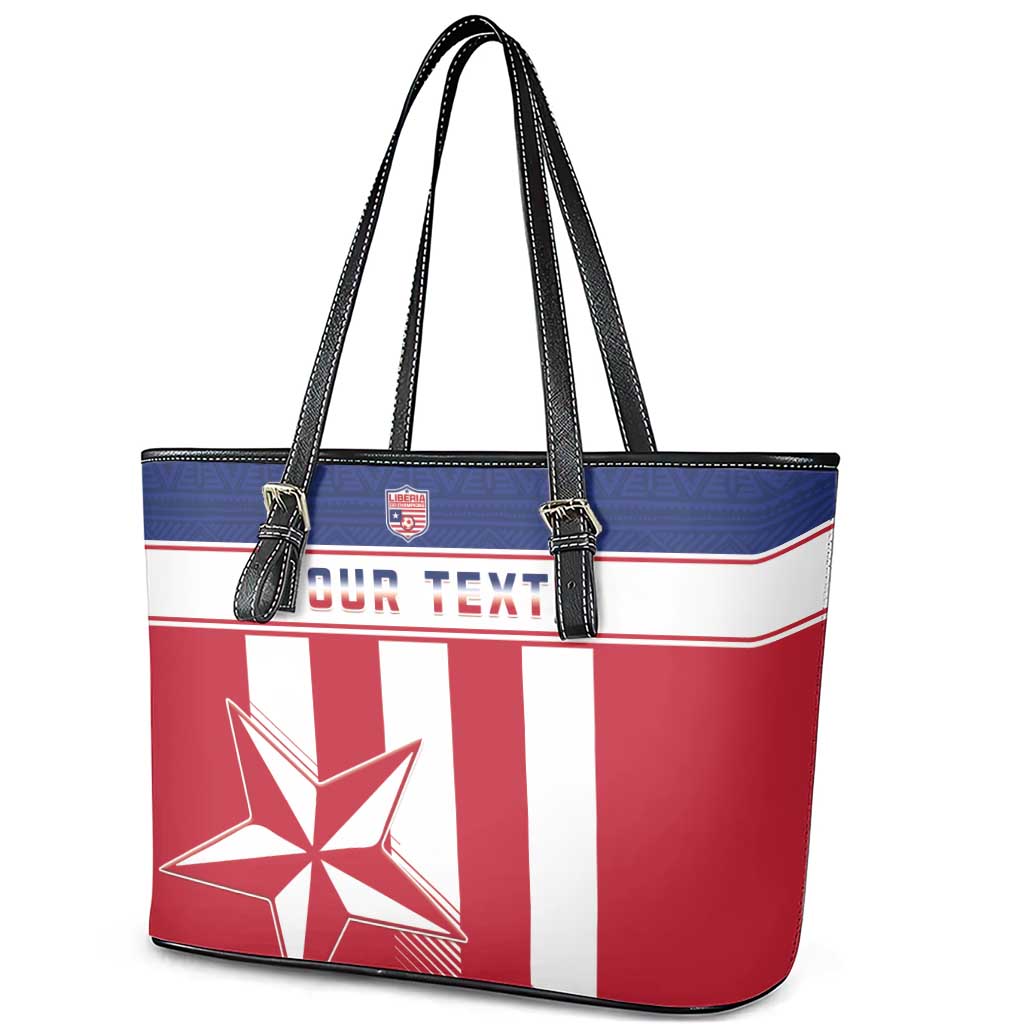 Custom Liberia Football Leather Tote Bag Go Lone Stars