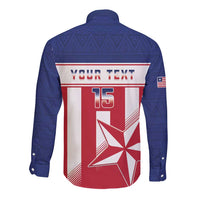 Custom Liberia Football Long Sleeve Button Shirt Go Lone Stars