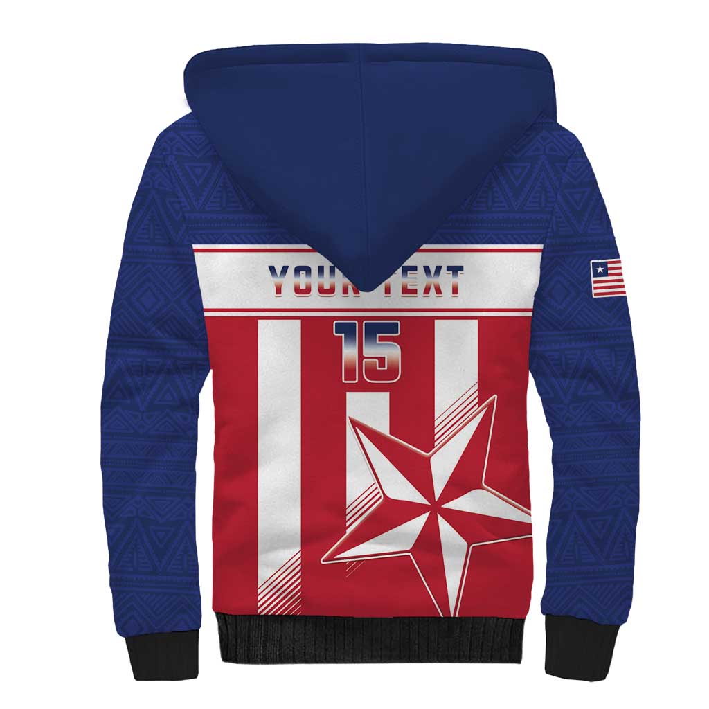 Custom Liberia Football Sherpa Hoodie Go Lone Stars