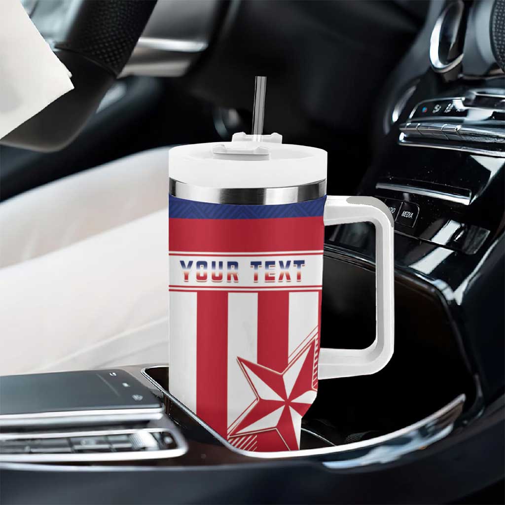 Custom Liberia Football Tumbler With Handle Go Lone Stars