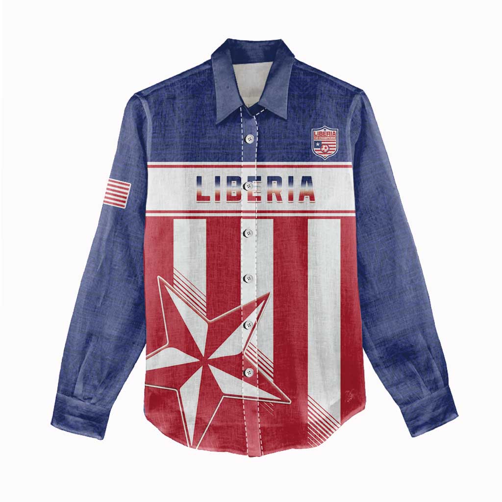 Custom Liberia Football Women Casual Shirt Go Lone Stars
