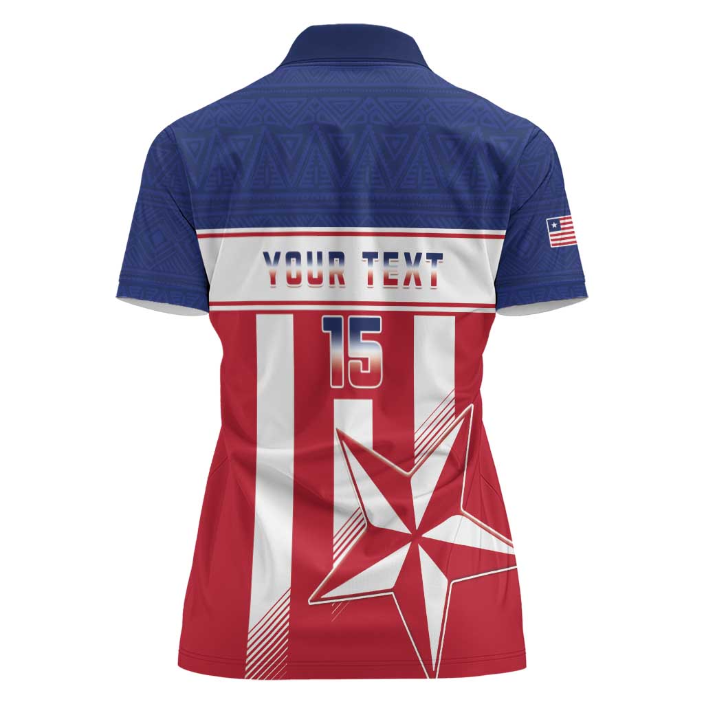 Custom Liberia Football Women Polo Shirt Go Lone Stars