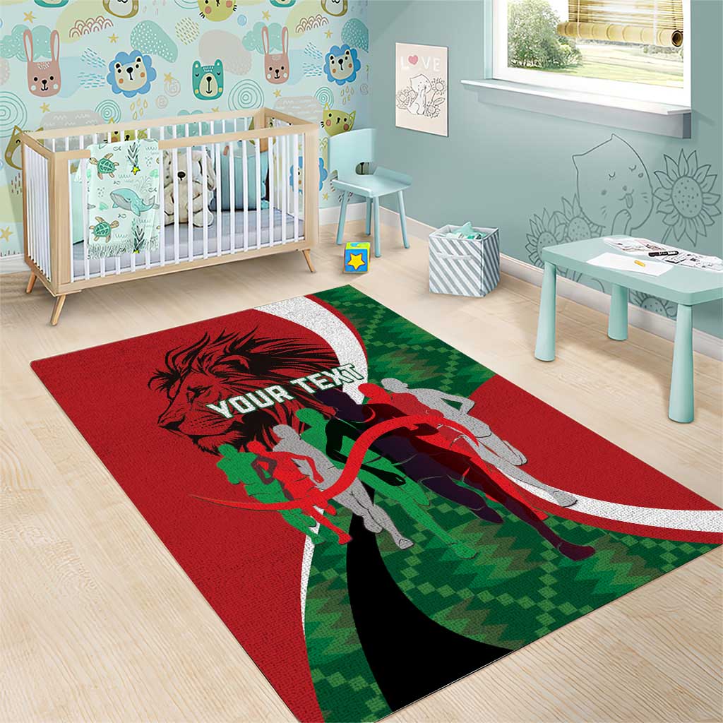 Personalised Athletics Kenya Area Rug We Are Champions