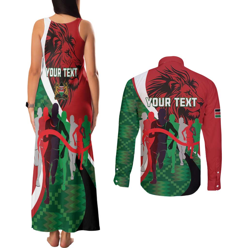Personalised Athletics Kenya Couples Matching Tank Maxi Dress and Long Sleeve Button Shirt We Are Champions