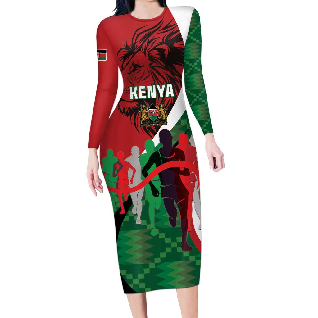 Personalised Athletics Kenya Family Matching Long Sleeve Bodycon Dress and Hawaiian Shirt We Are Champions