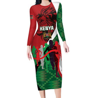 Personalised Athletics Kenya Family Matching Long Sleeve Bodycon Dress and Hawaiian Shirt We Are Champions