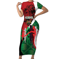 Personalised Athletics Kenya Family Matching Short Sleeve Bodycon Dress and Hawaiian Shirt We Are Champions