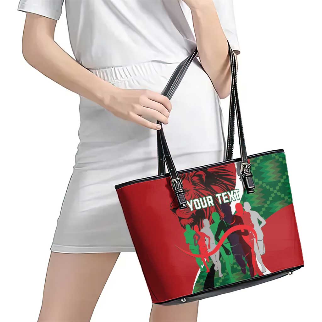 Personalised Athletics Kenya Leather Tote Bag We Are Champions