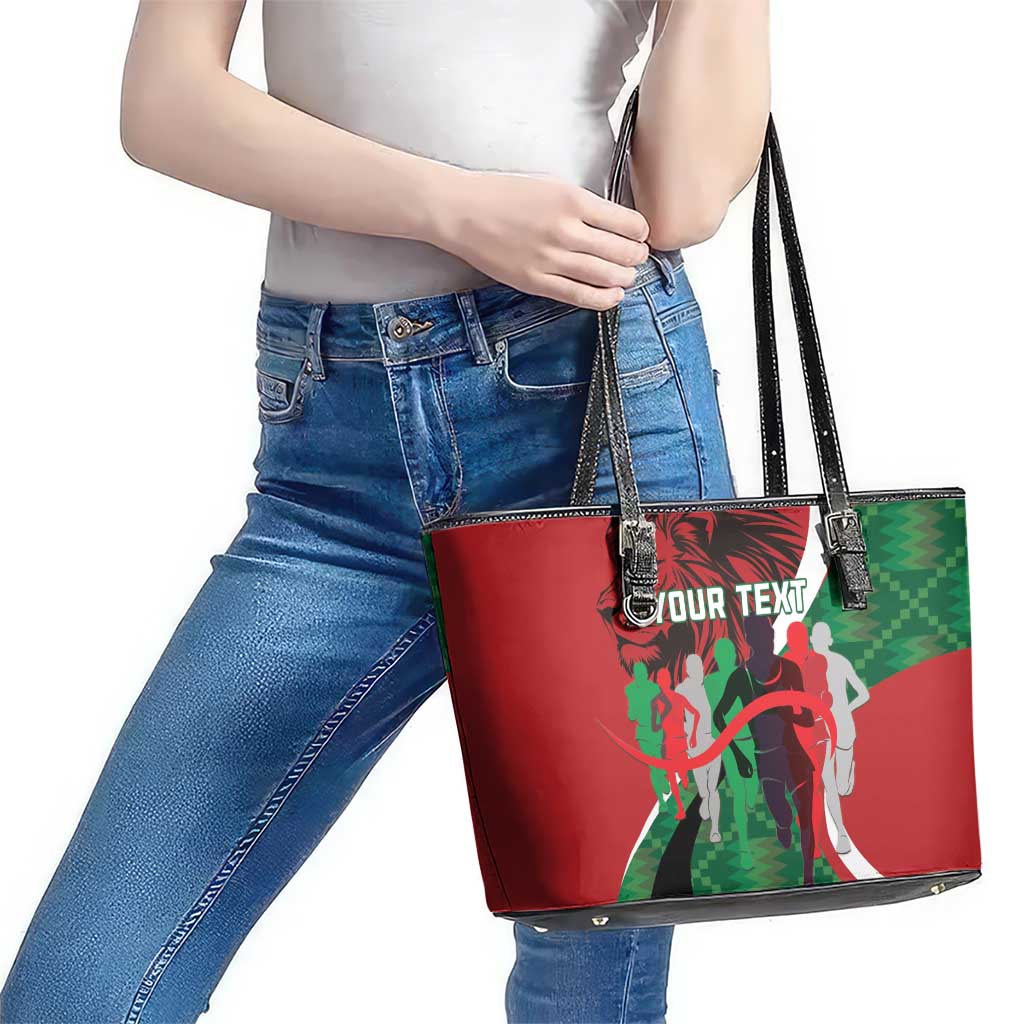 Personalised Athletics Kenya Leather Tote Bag We Are Champions