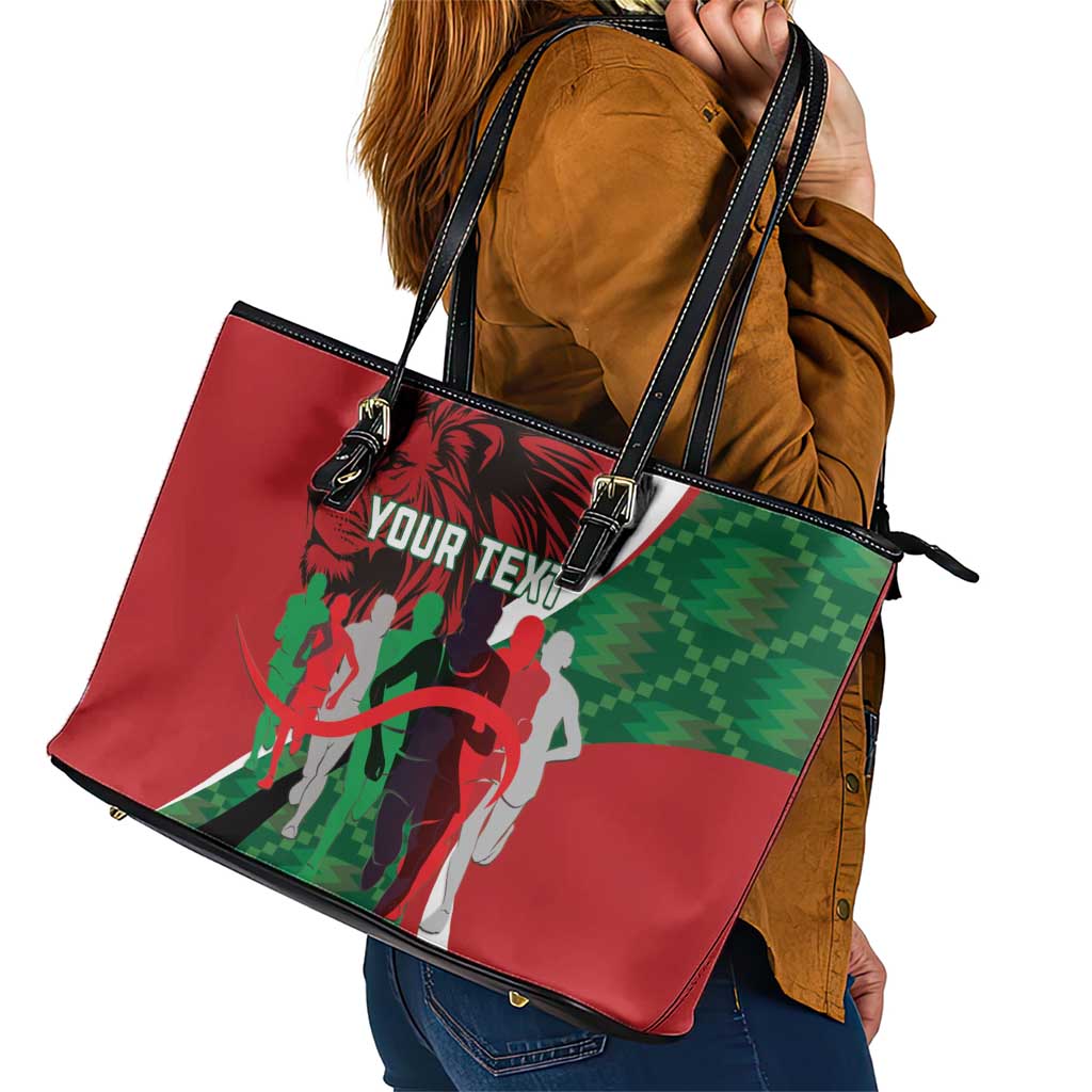 Personalised Athletics Kenya Leather Tote Bag We Are Champions