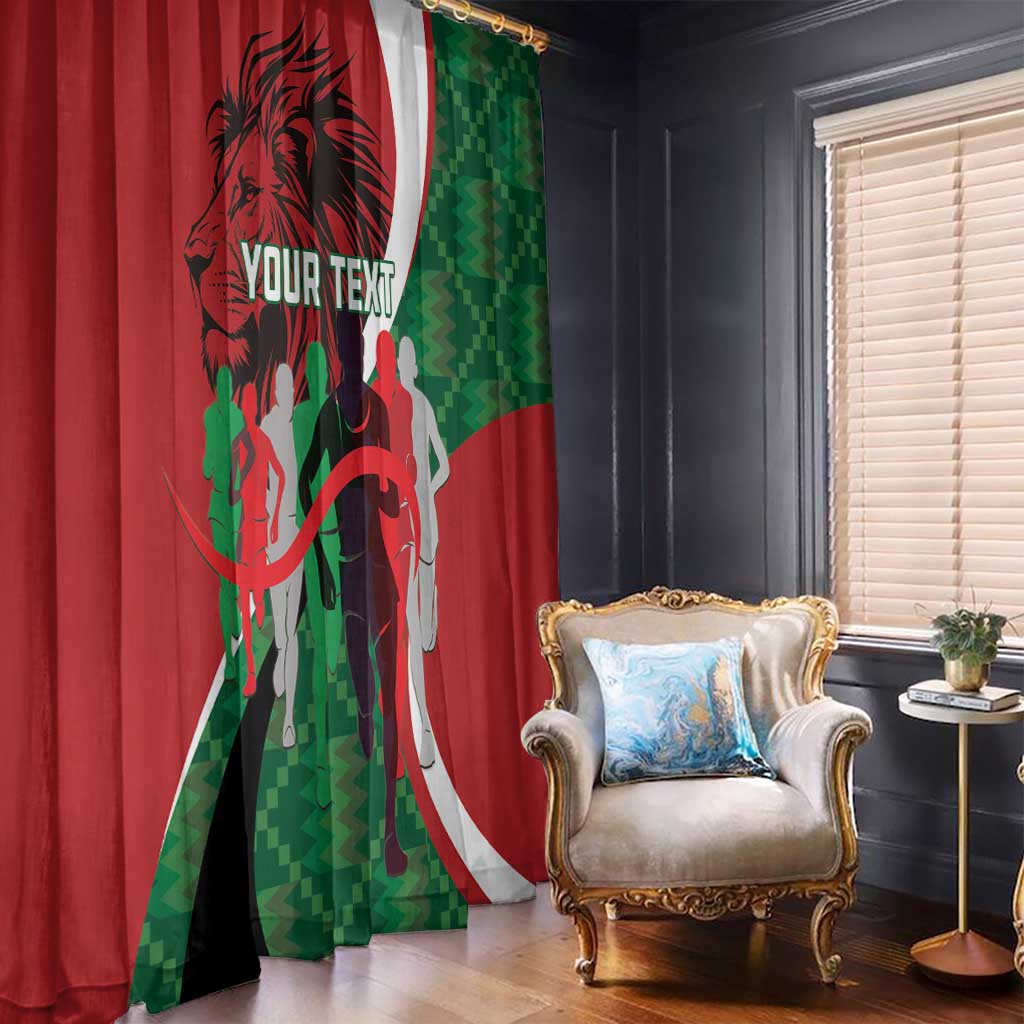 Personalised Athletics Kenya Window Curtain We Are Champions