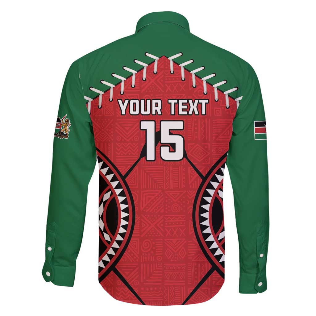 Custom Kenya Rugby Family Matching Puletasi and Hawaiian Shirt Lion Mascot African Pattern