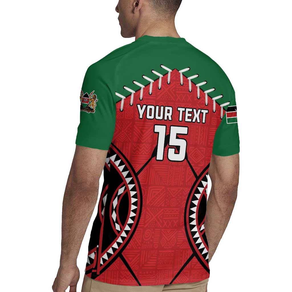 Custom Kenya Rugby Rugby Jersey Lion Mascot African Pattern