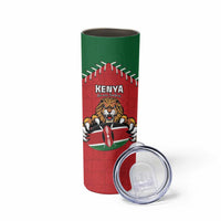 Custom Kenya Rugby Skinny Tumbler Lion Mascot African Pattern