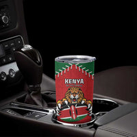 Custom Kenya Rugby Tumbler Cup Lion Mascot African Pattern