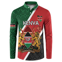 Personalised Kenya Button Sweatshirt Coat Of Arms Mix Flag Style