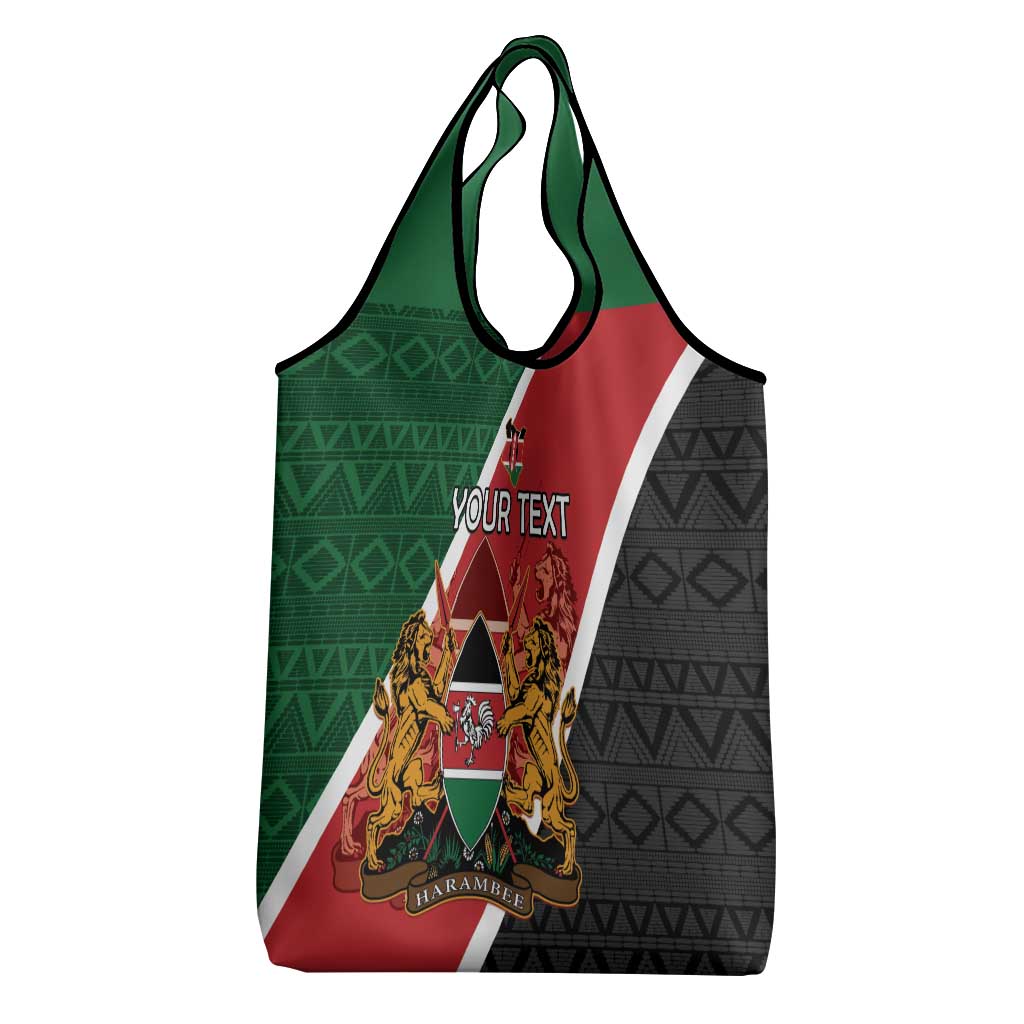 Personalised Kenya Grocery Bag Coat Of Arms Mix Flag Style