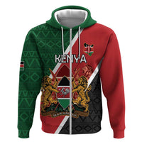 Personalised Kenya Hoodie Coat Of Arms Mix Flag Style