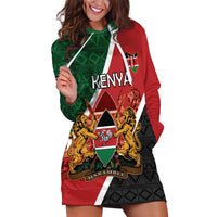 Personalised Kenya Hoodie Dress Coat Of Arms Mix Flag Style