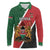 Personalised Kenya Long Sleeve Polo Shirt Coat Of Arms Mix Flag Style