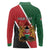Personalised Kenya Long Sleeve Polo Shirt Coat Of Arms Mix Flag Style