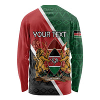 Personalised Kenya Long Sleeve Shirt Coat Of Arms Mix Flag Style