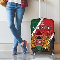 Personalised Kenya Luggage Cover Coat Of Arms Mix Flag Style